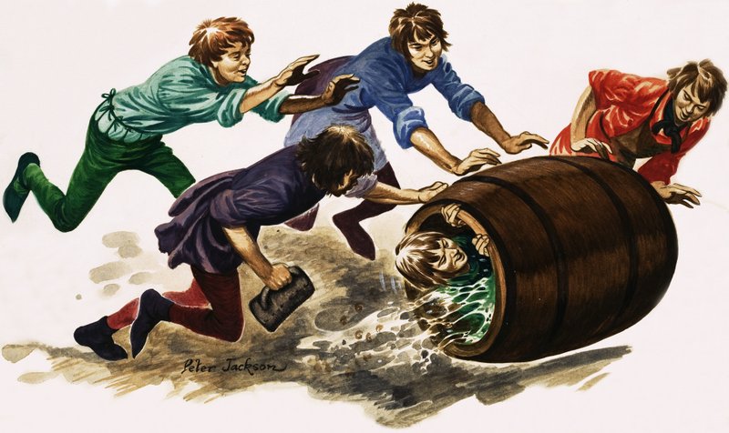 A Newly Qualified Apprentice is Dowsed in Beer and Rolled in a Barrel by Peter Jackson