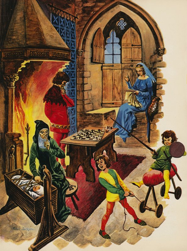 Inside the living room of a medieval castle by Peter Jackson