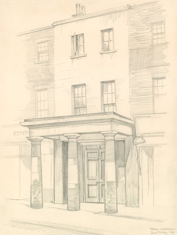 Marylebone Theatre, London, entrance in Church Street, built in 1837 by Peter Jackson