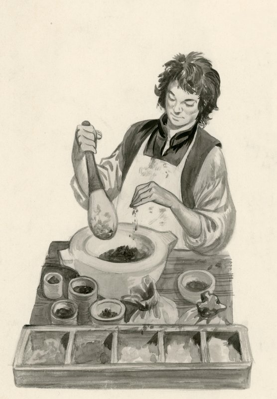 Michelangelo, as an Apprentice, Mixing Paints by Peter Jackson