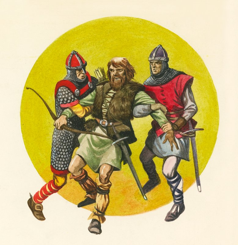 Norman soldiers arresting an outlaw by Peter Jackson