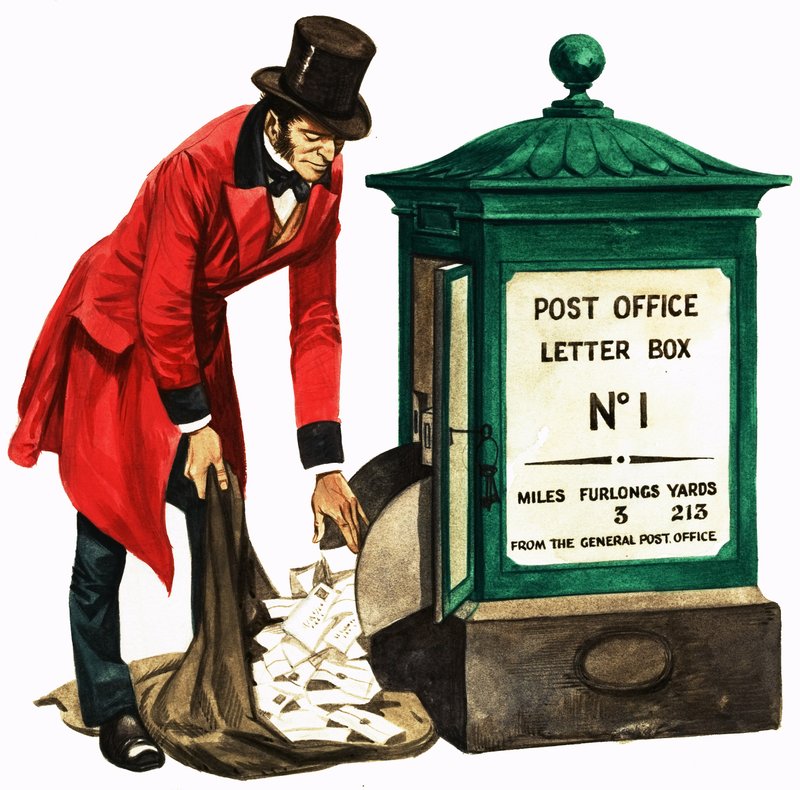 Once Upon a Time... communication one hundred years ago. A Victorian postman and post box by Peter Jackson