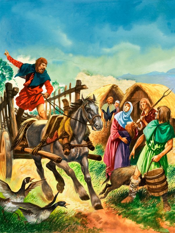 Villagers Warned of the Arrival of Soldiers in the Days of King Stephen by Peter Jackson