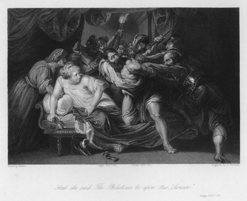 Samson Betrayed by Delilah, Judges XVI, 20 by Peter Paul (after) Rubens