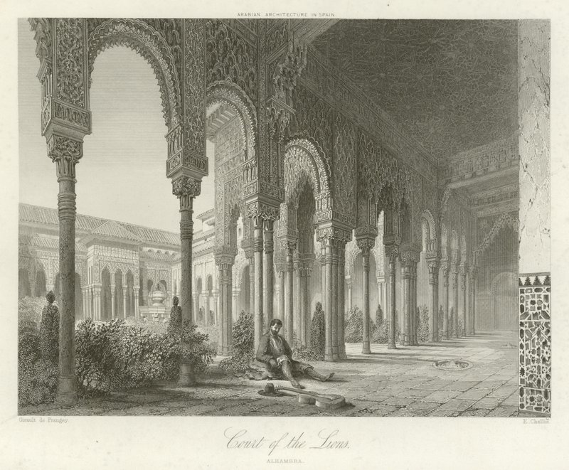 Court of the Lions, Alhambra, Granada, Spain by Philibert Joseph Girault de Prangey
