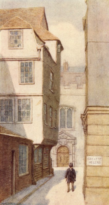 No 10 Great St Helens, and Entrance of St Helens Church by Philip Norman