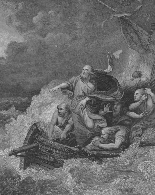 Christ stilleth the Storm, St Matthew 8, Verse 23-28 by Philippe de (after) Loutherbourg