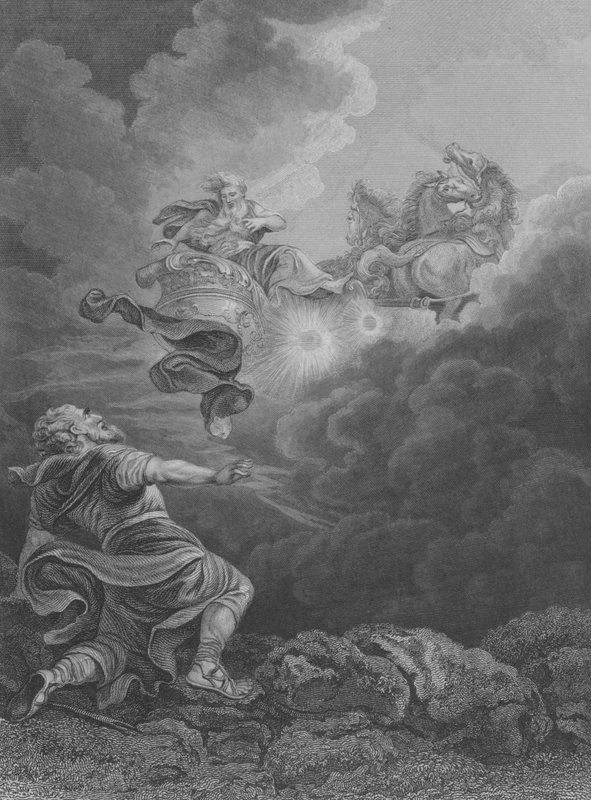 The Ascent of Elijah, 2 Kings 2, Verse 1-13 by Philippe de (after) Loutherbourg