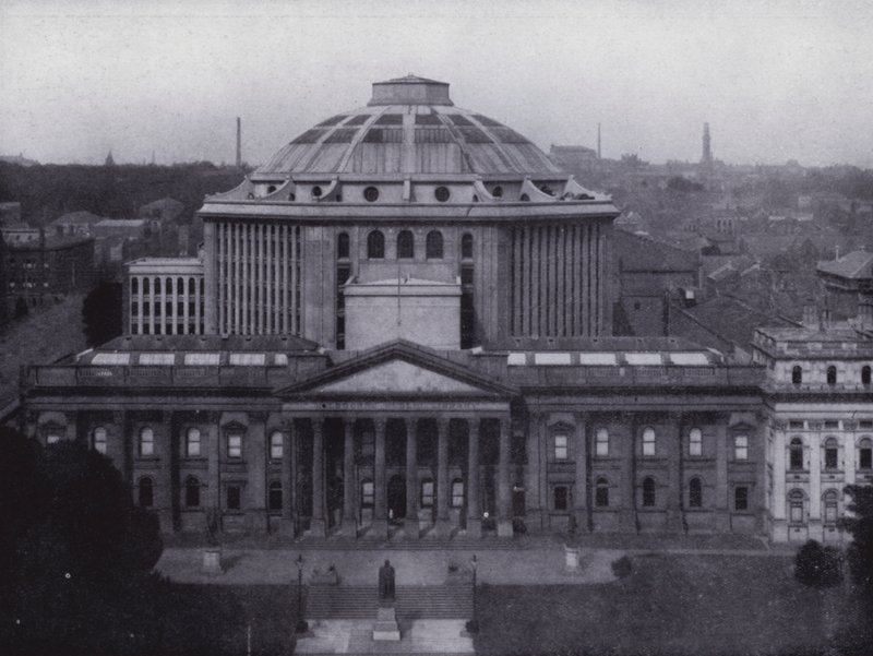 Melbourne: Public Library and Museum, portraying the largest dome in the Southern Hemisphere, Library contains 350,000 volumes by Photographer Australian