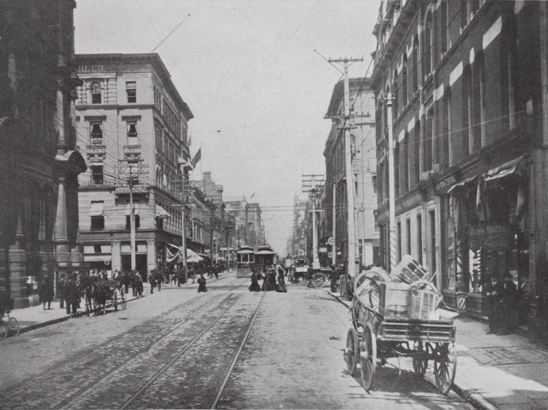 Looking Up Yonge Street, Corner of King, Toronto by Photographer Canadian