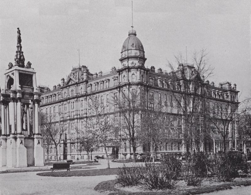 Windsor Hotel and Sir John A. Macdonald Monument, Montreal by Photographer Canadian
