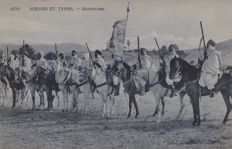Moroccan Goumiers, Muslim soldiers who served under the French Army of Africa by Photographer French