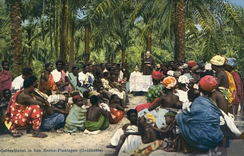 Christian Worship Among the Krobo People in a Plantation in the Gold Coast by Photographer German