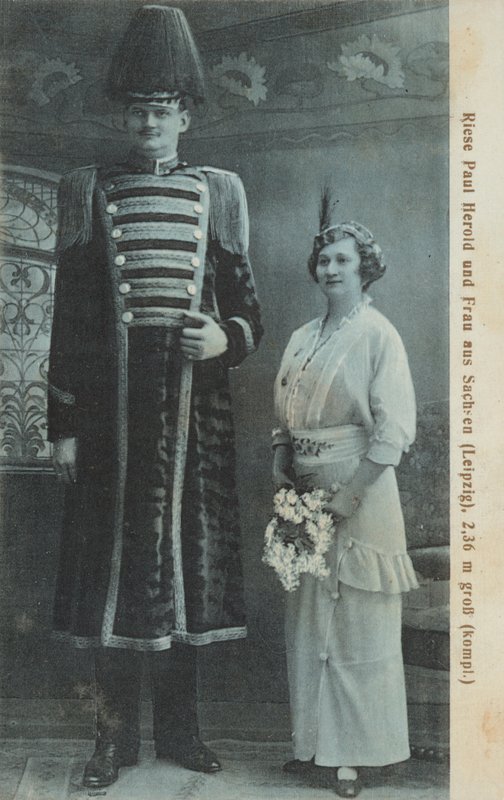 Paul Herold, German Giant, and His Wife by Photographer German