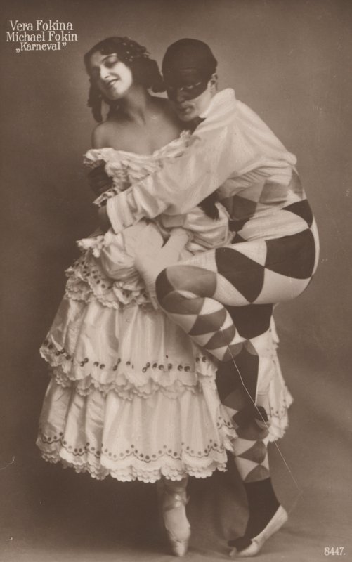 Russian ballet dancers Vera Fokina and Michel Fokine in Carnaval, c1910 by Photographer German