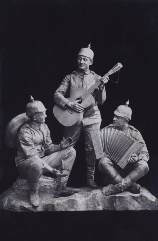 Sculpture Depicting a Group of First World War German Soldiers Playing Music by Photographer German