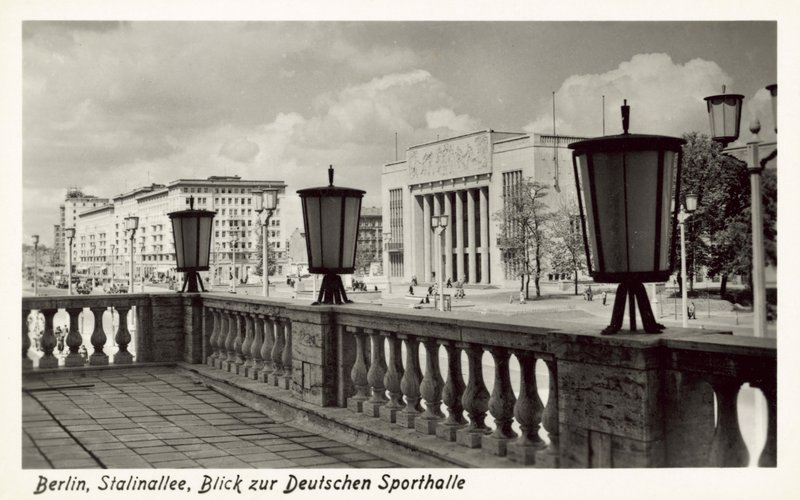 View of the Deutschen Sporthalle, Stalinallee, East Berlin, c1950s by Photographer German