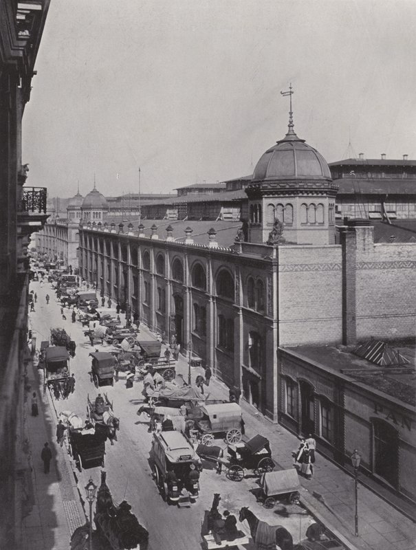 In Front of the Central Market Hall at Alexanderplatz by Photographer German