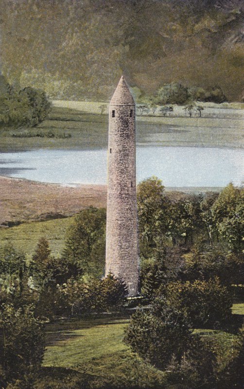 Ireland: Ancient Round Tower, Glendalough, County Wicklow by Photographer Irish