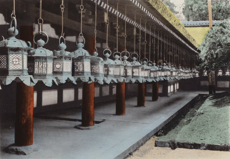 Japan, c.1912: Bronze Lanterns at Kasuga Temple, Nara by Photographer Japanese