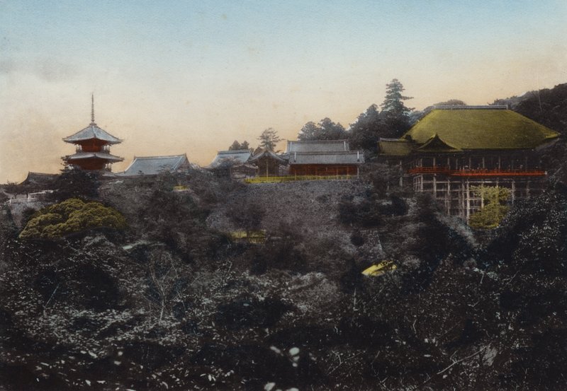 Japan, c.1912: Kiyomizu Temple Noted for Its Hanging Stage on the Edge of Precipice and a Fine View of Kyoto by Photographer Japanese