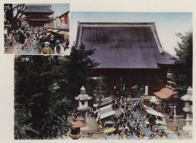 Japan, c.1912: Kwannon Temple and its Grounds and Various Shows at Asakusa Park, Tokyo by Photographer Japanese