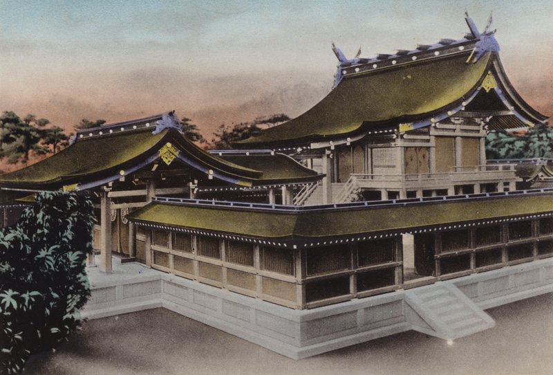 Japan, c.1912: Main Building of Meiji Jingu, Shrine, Tokyo by Photographer Japanese