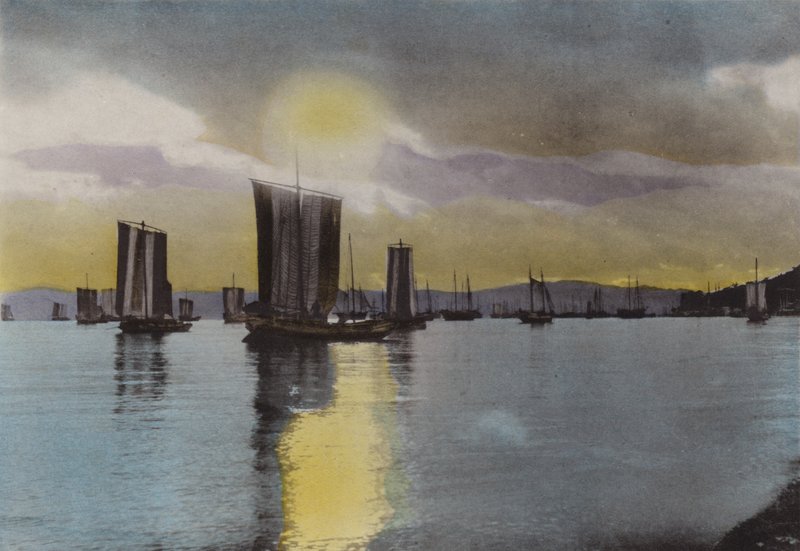 Japan, c.1912: Sunset, Akashi coast by Photographer Japanese