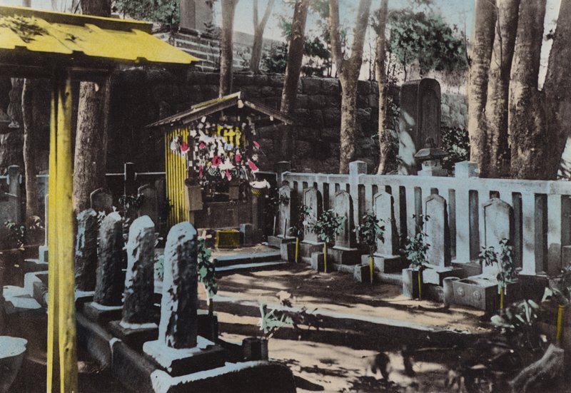 Japan, c.1912: Tomb of 47 Ronin at Sengakuji, Tokyo by Photographer Japanese