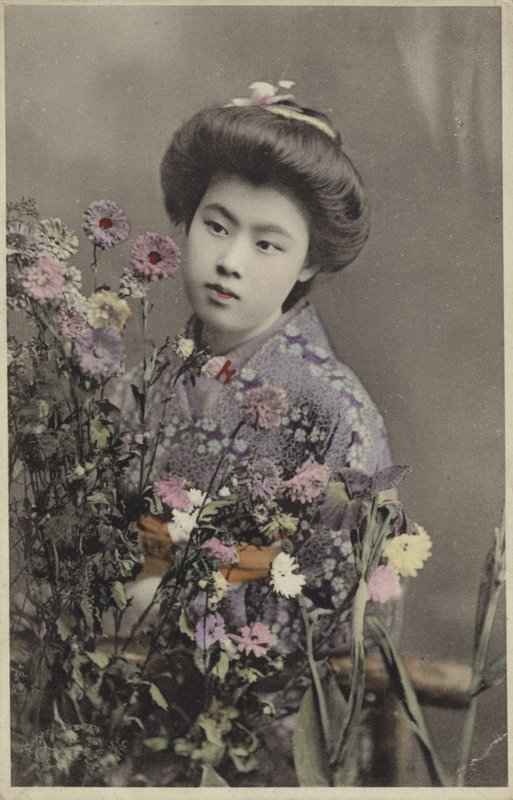 Japanese girl with flowers by Photographer Japanese