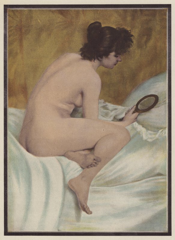 The Awakening, Woman with a Mirror by Pierre Carrier Belleuse