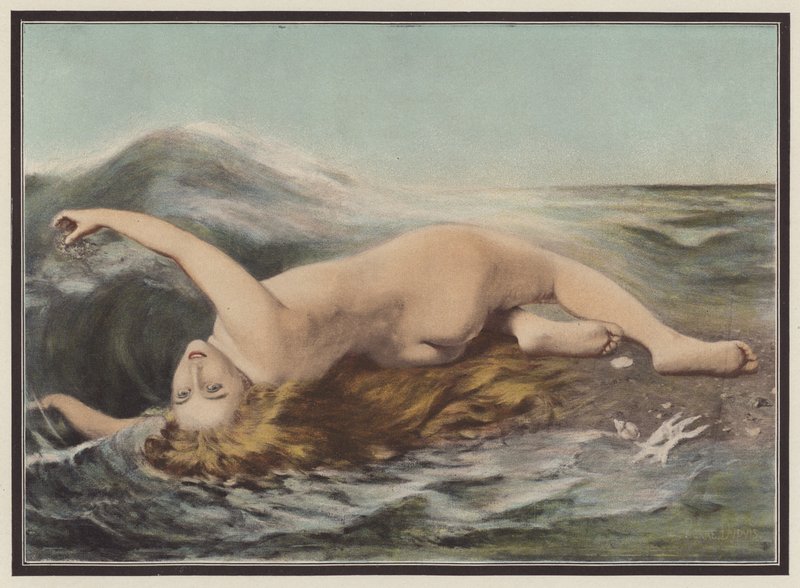 Undine playing with the waves by Pierre Dupuis