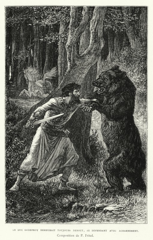 Duke Godefroy Always Stood, Defending Himself Fiercely by Pierre Fritel