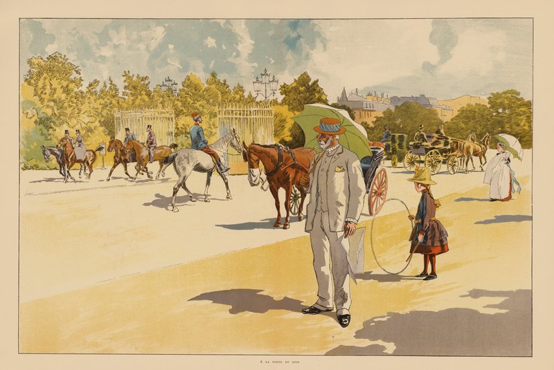 At the Gate of the Bois de Boulogne, Paris by Pierre Georges Jeanniot