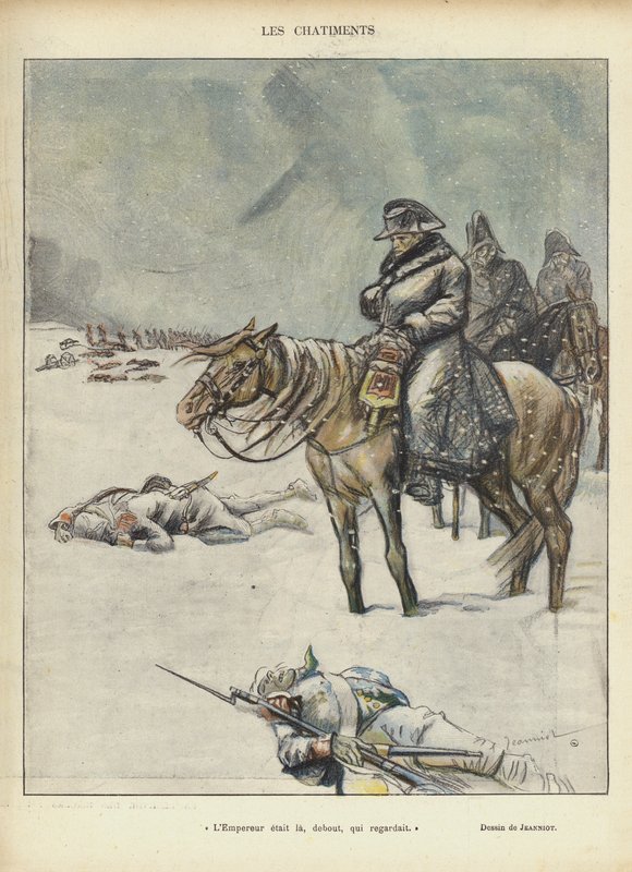 Napoleon on the Retreat from Moscow, Illustration for Le Rire by Pierre Georges Jeanniot