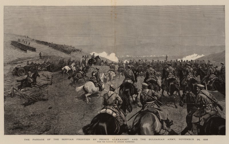 The Passage of the Servian Frontier by Prince Alexander and the Bulgarian Army, 24 November 1885 by Polish School