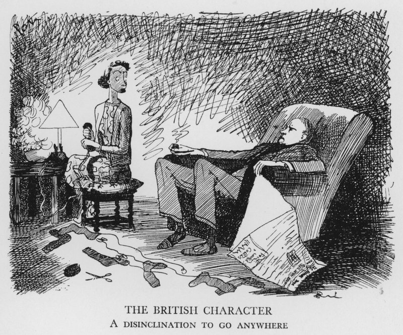 The British Character, A disinclination to go anywhere by Pont