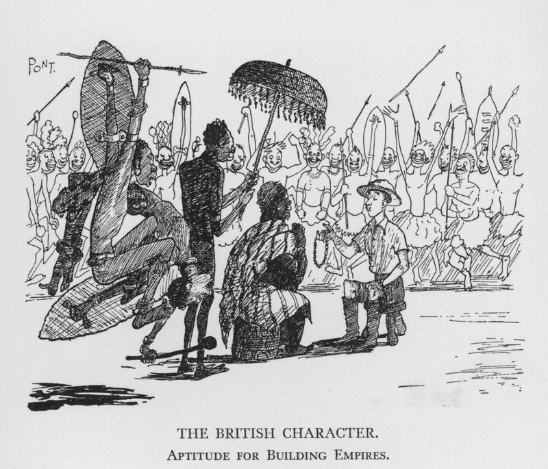 The British Character, Aptitude for Building Empires (litho) by Pont