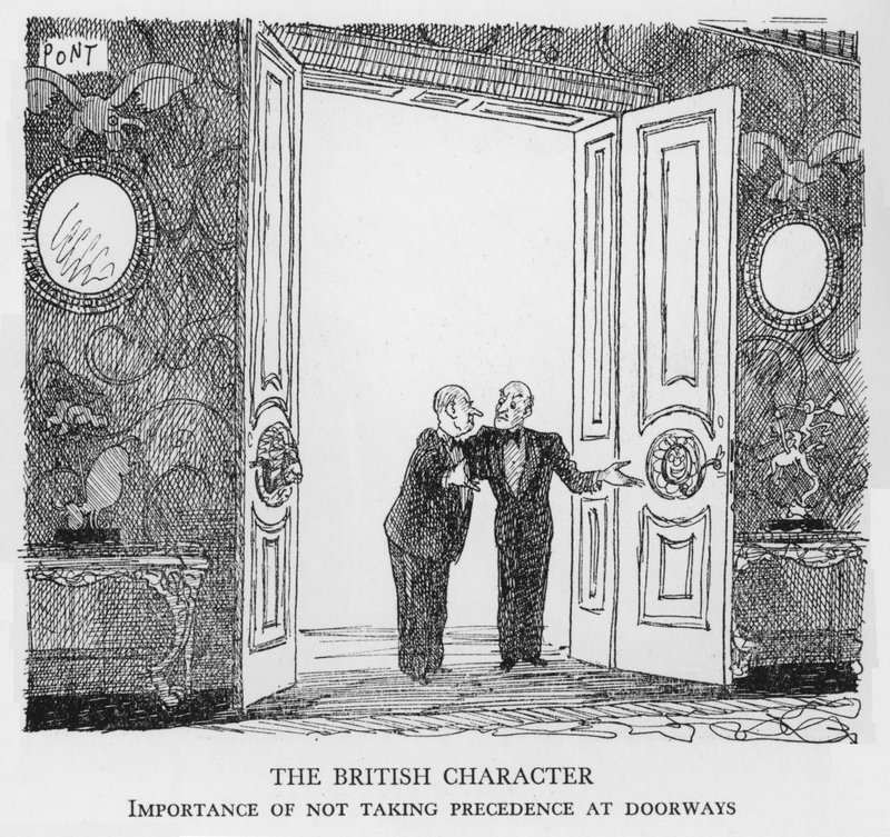 The British Character, Importance of not taking precedence at doorways by Pont