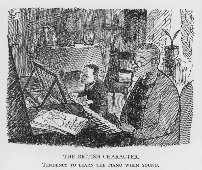 The British Character, Tendency to learn the piano when young by Pont