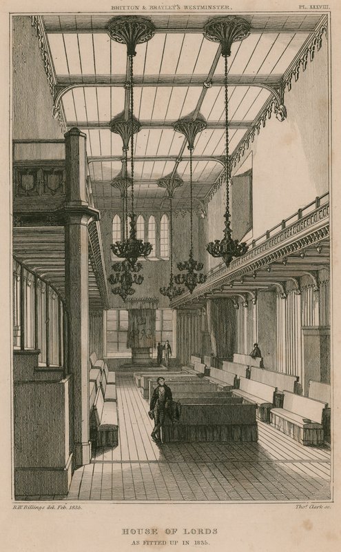 House of Lords, Westminster, London, as Fitted Up in 1835 by R. W. Billings