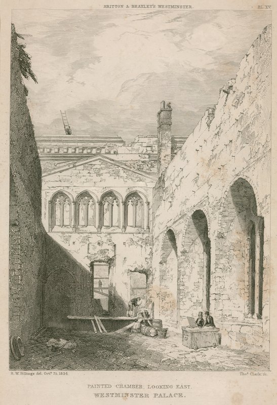 Painted Chamber, Westminster Palace, London, looking east by R. W. Billings