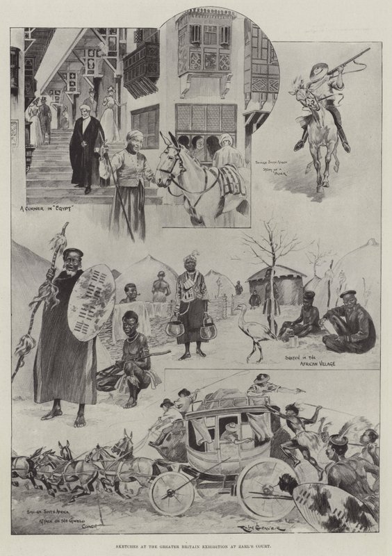 Sketches at the Greater Britain Exhibition at Earl