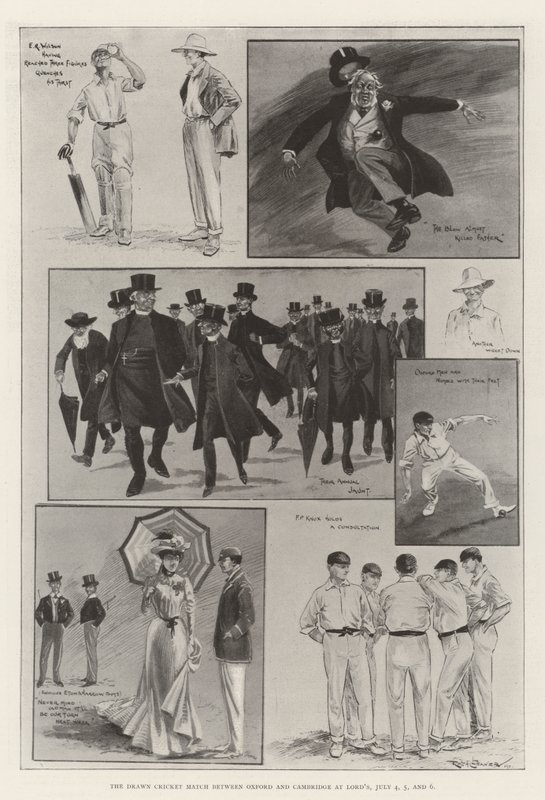 The Drawn Cricket Match between Oxford and Cambridge at Lord