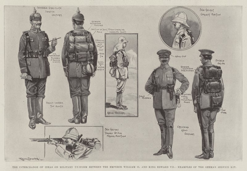 The Interchange of Ideas on Military Uniform between Emperor William II and King Edward VII, Examples of the German Service Kit by Ralph Cleaver