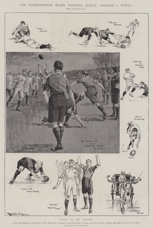 The International Rugby Football Match, England v Wales by Ralph Cleaver