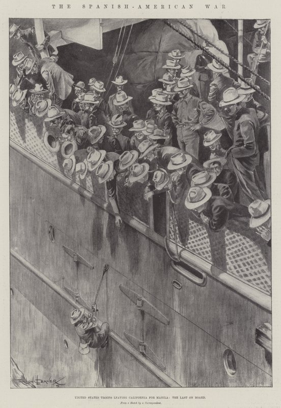 The Spanish-American War, United States Troops Leaving California for Manila, the Last on Board by Ralph Cleaver