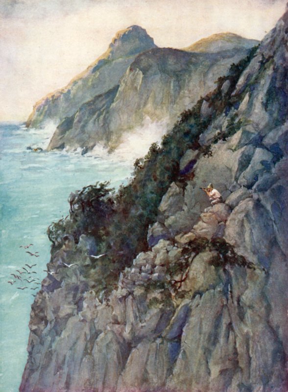 Illustration for Robinson Crusoe by Daniel Defoe by Ralph Noel Pocock