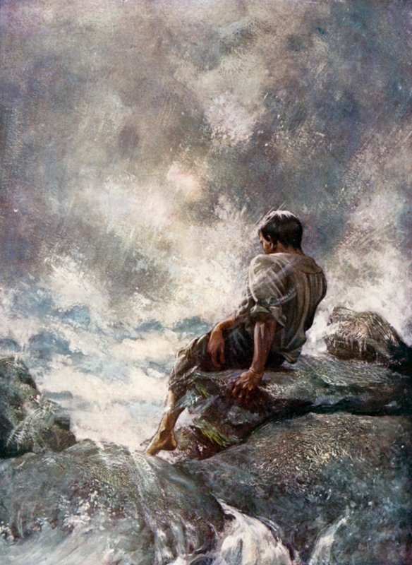 Illustration for Robinson Crusoe by Daniel Defoe by Ralph Noel Pocock