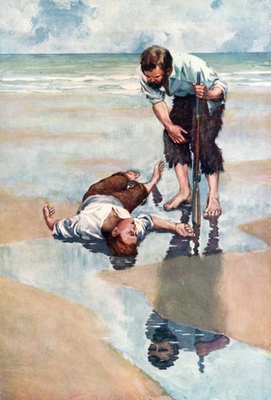 Illustration for Robinson Crusoe by Daniel Defoe by Ralph Noel Pocock